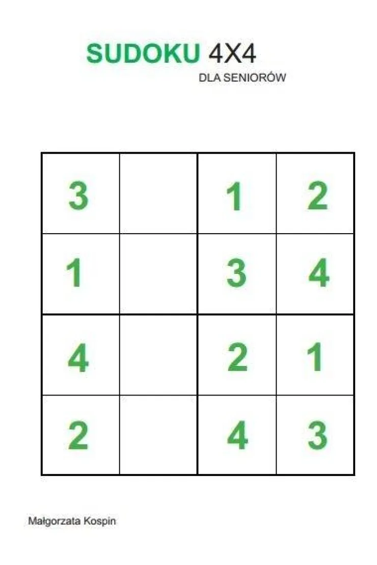 Sudoku 4x4 dla seniorów