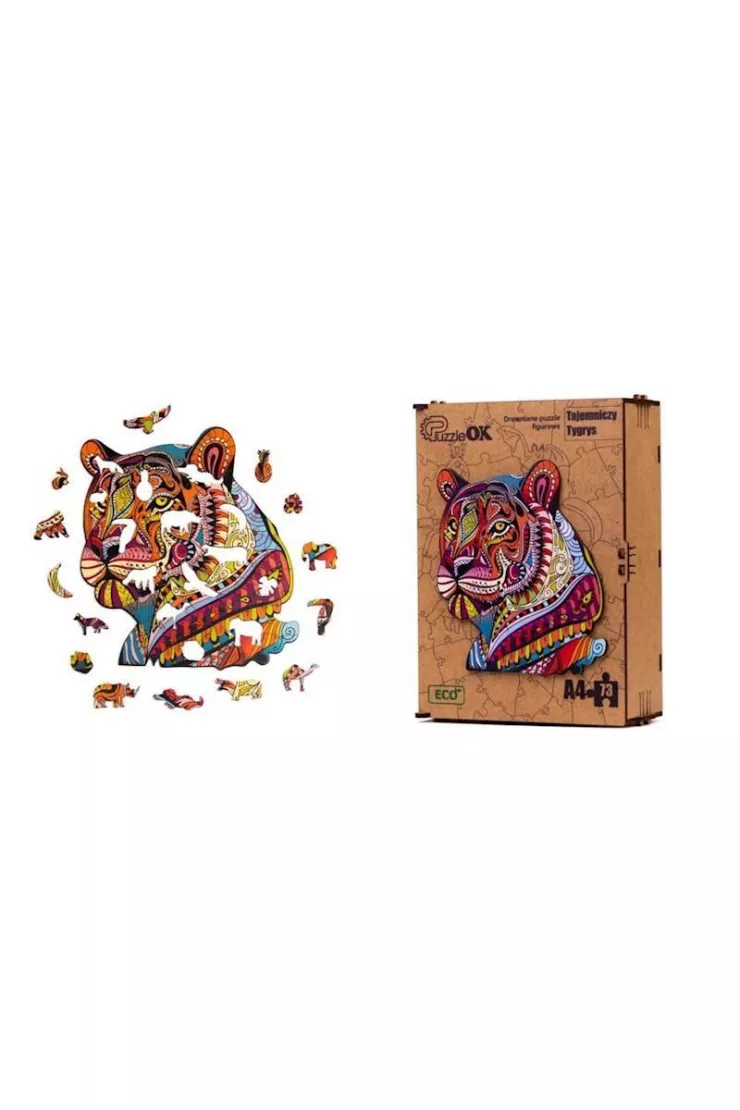 Puzzle drewniane eko 73 el. Tajemniczy tygrys A4
