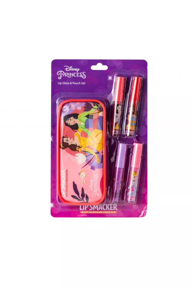 Zestaw kosmetyków do makijażu dla dzieci Disney Princess Lip Smacker Lip Gloss &amp; Pouch Set