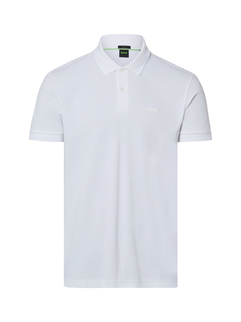 BOSS Green Męska koszulka polo - Prio 1 Mężczyźni Bawełna (100%) biały, M