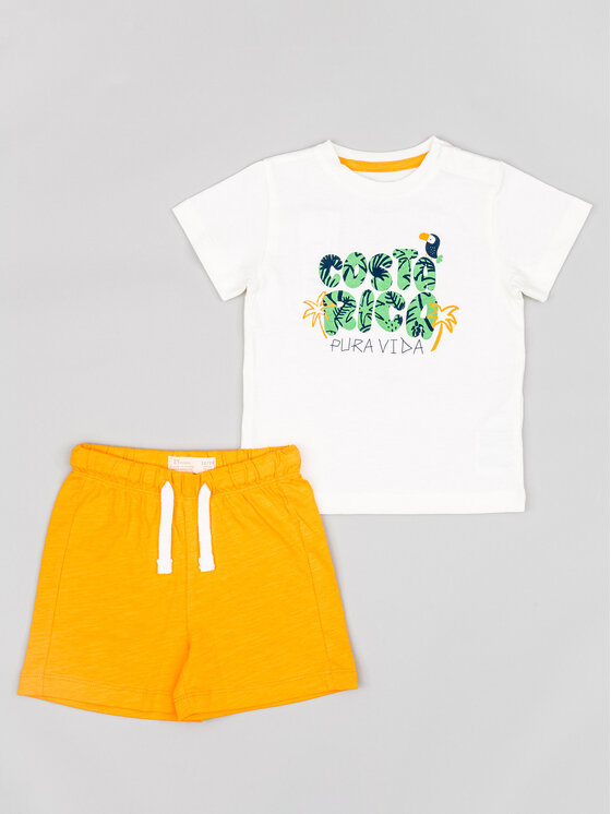 Zippy Komplet t-shirt i spodenki ZBBAP0602 23004 Pomarańczowy Regular Fit