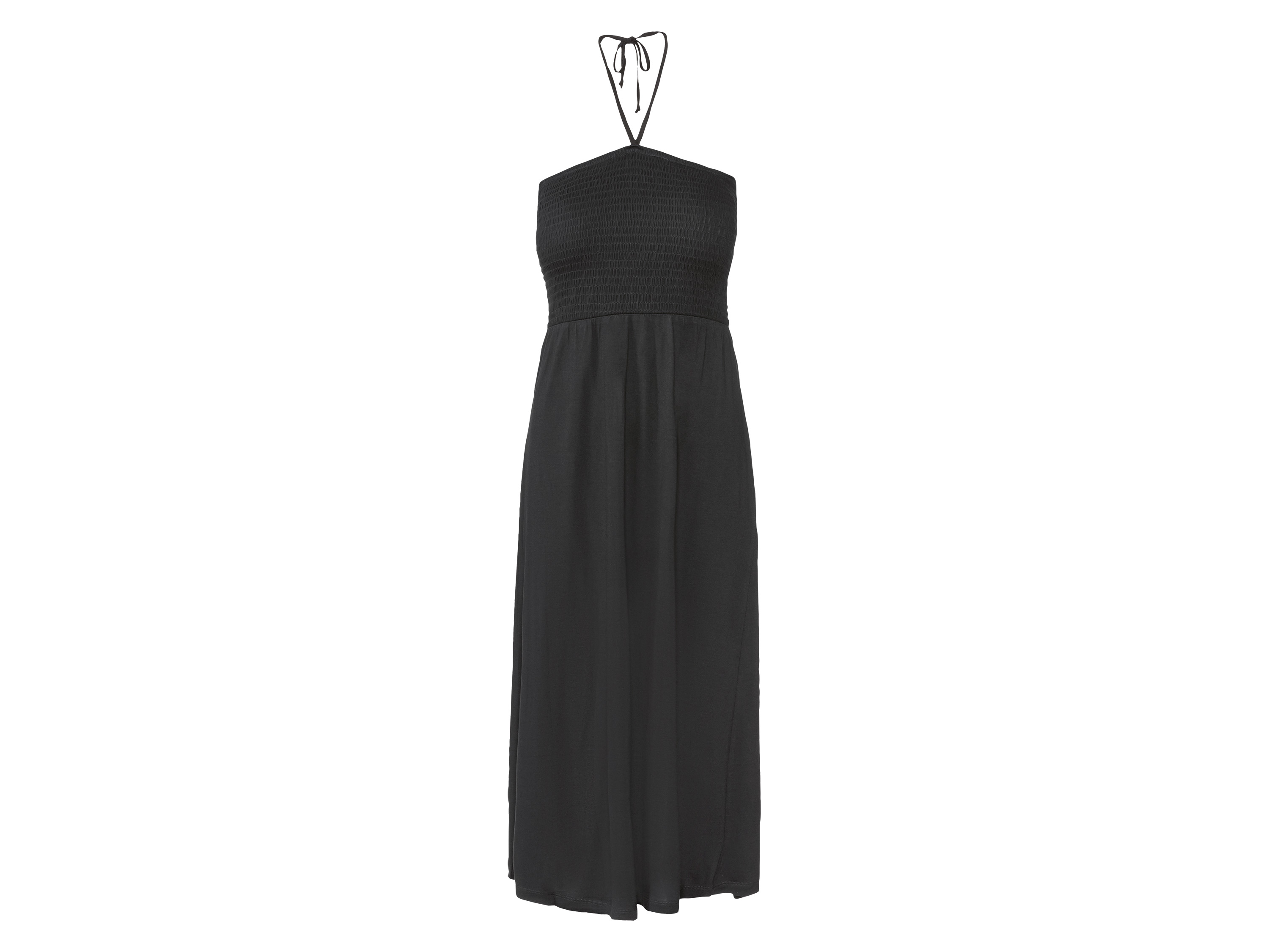 esmara® Sukienka damska z wiskozy, z ramiączkami typu halter  (Czarny, S(36/38))