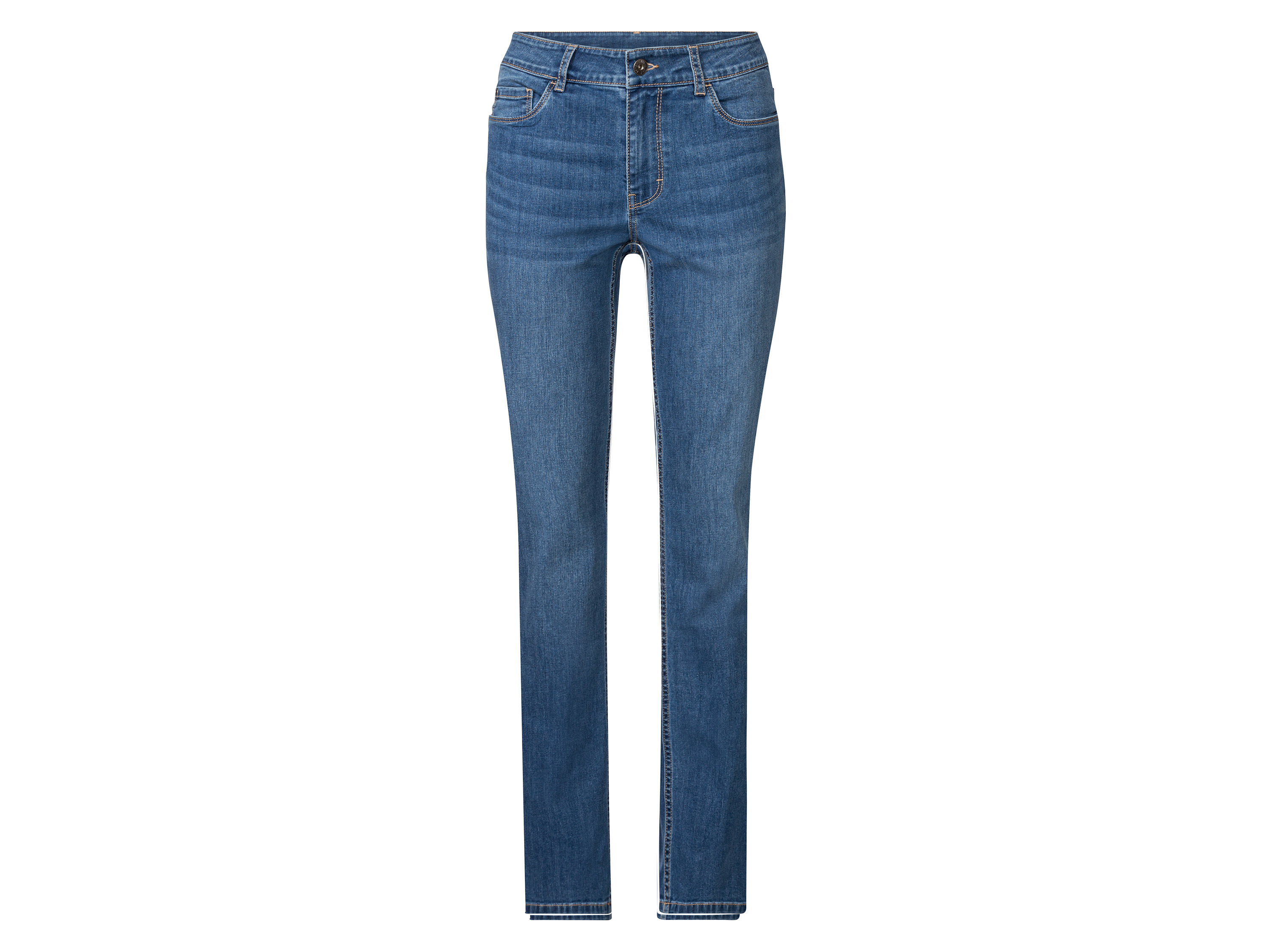 esmara® Jeansy damskie z bawełny, Slim Fit (Krótsze, Jasnoniebieski, 34)