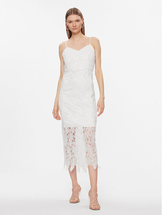 YAS Sukienka koktajlowa Toni 26032058 Biały Regular Fit