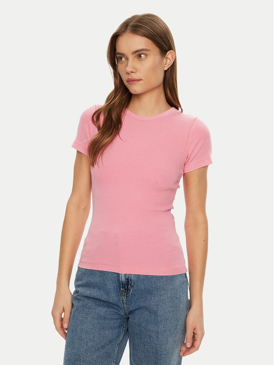 JJXX T-Shirt Frankie 12239962 Różowy Slim Fit