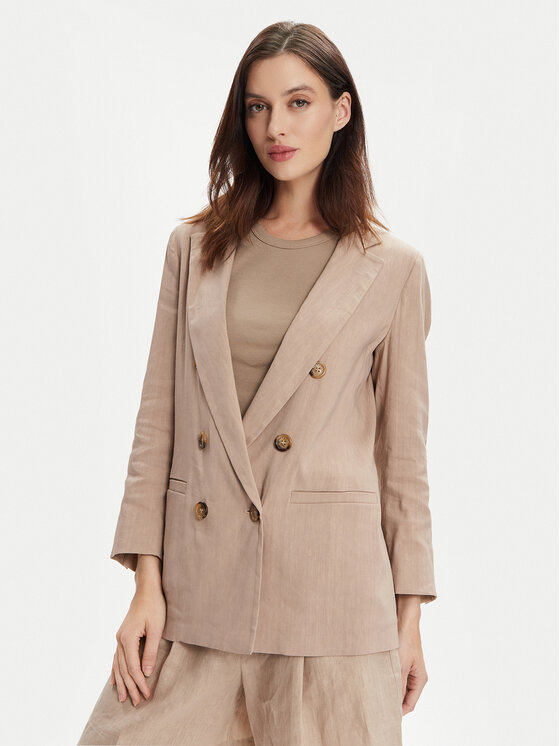 Marella Marynarka Alba 2413041065 Beżowy Regular Fit