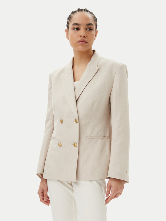 Tommy Hilfiger Marynarka WW0WW45466 Beżowy Regular Fit