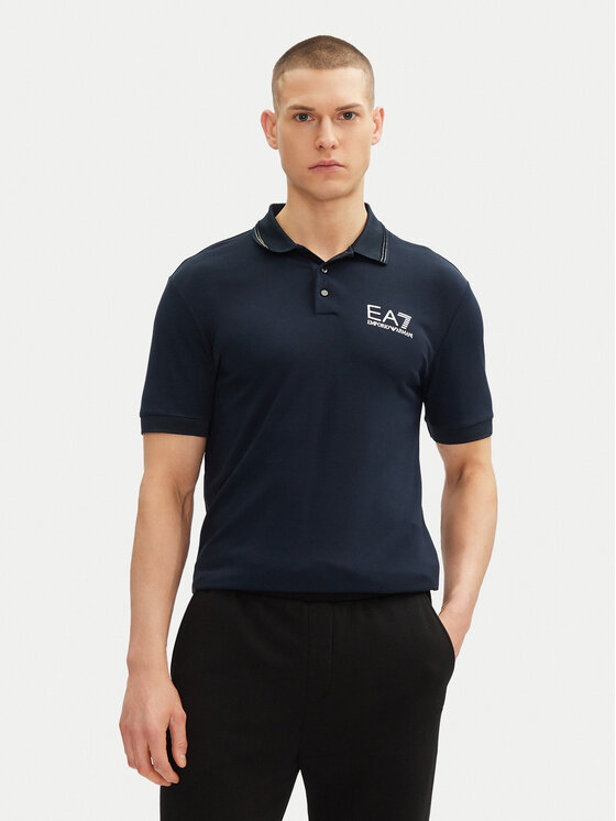 EA7 Emporio Armani Polo 7M000300 AF13739 UB102 Granatowy Slim Fit
