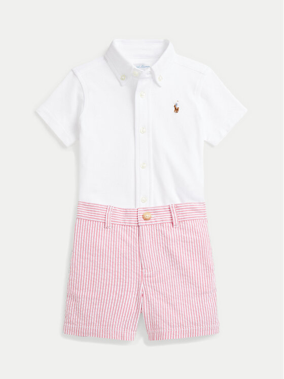 Polo Ralph Lauren Komplet koszula i szorty materiałowe 320966276001 Biały Regular Fit