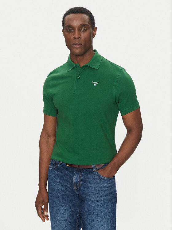 Barbour Polo Original Sports MML0358OL72 Zielony Tailored Fit