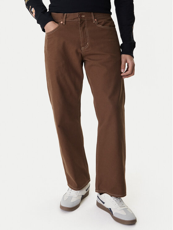 RVCA Spodnie materiałowe Dayshift 23A113502 Brązowy Relaxed Fit