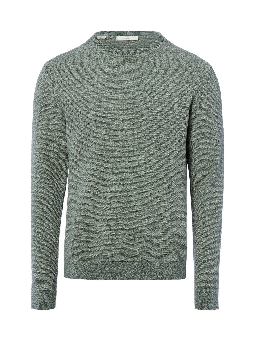 Selected Męski sweter z dzianiny - SLHRoss Mężczyźni Bawełna zielony, M