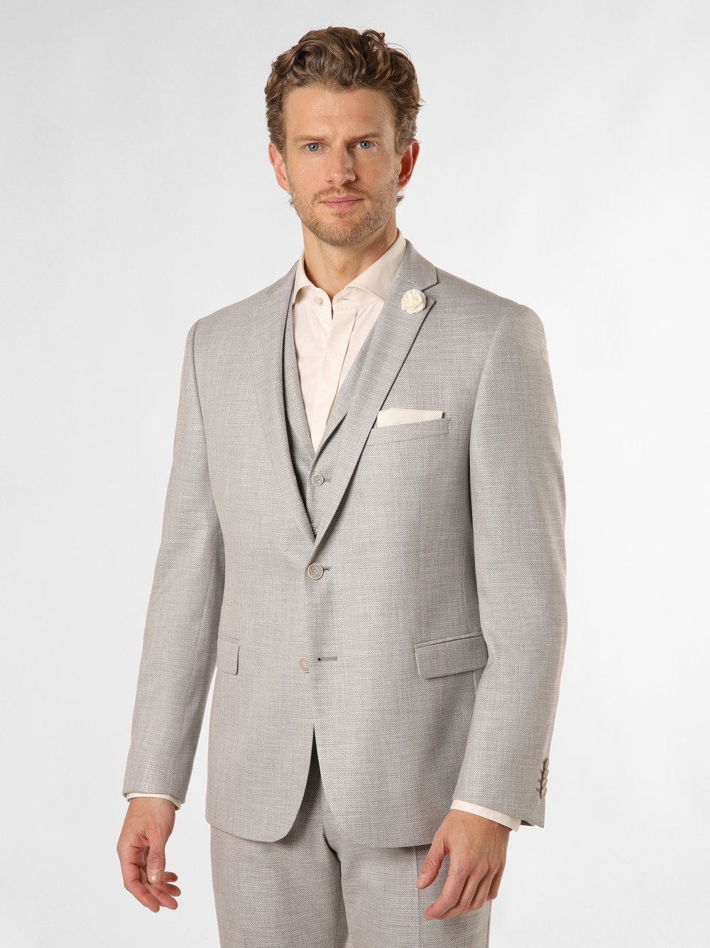 Finshley & Harding Męska kurtka modułowa - Steven Mężczyźni Modern Fit szary, 27