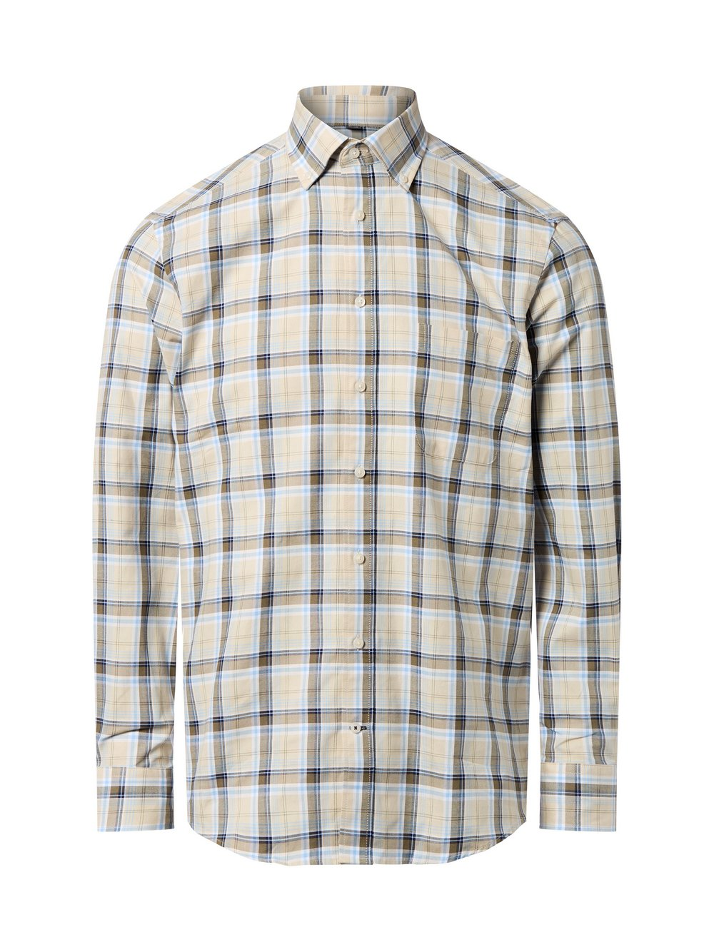 Nils Sundström Męska koszula casual Mężczyźni Regular Fit Bawełna niebieski, XL