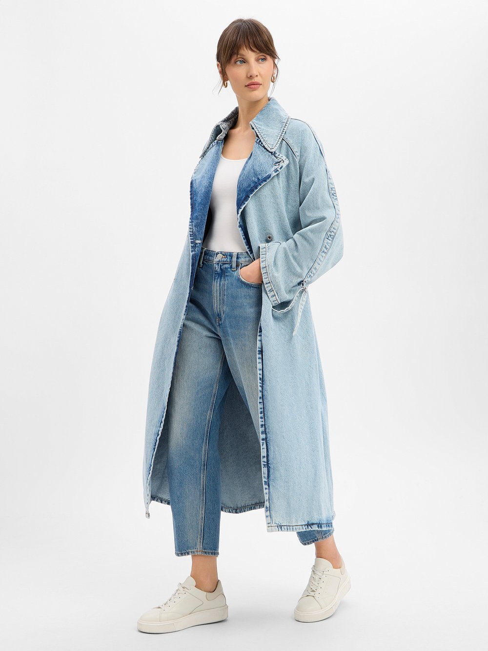 HUGO BLUE Trencz damski - Garena Kobiety Jeansy niebieski, S