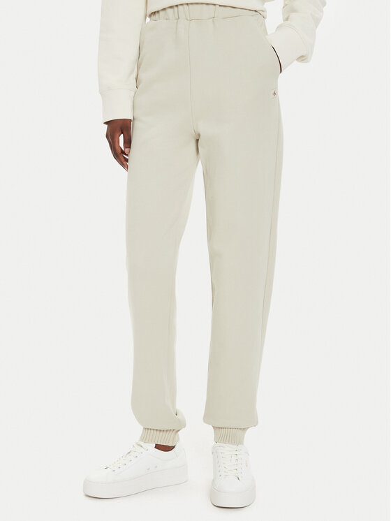 Calvin Klein Jeans Spodnie dresowe J20J224443 Beżowy Regular Fit