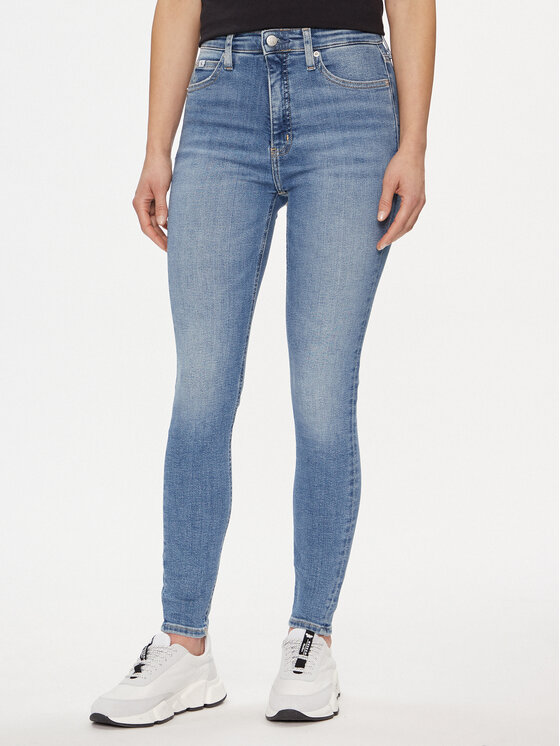 Calvin Klein Jeans Jeansy J20J222775 Niebieski Super Skinny Fit