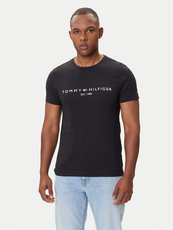 Tommy Hilfiger T-Shirt Core Logo Tee MW0MW11465 Czarny Slim Fit