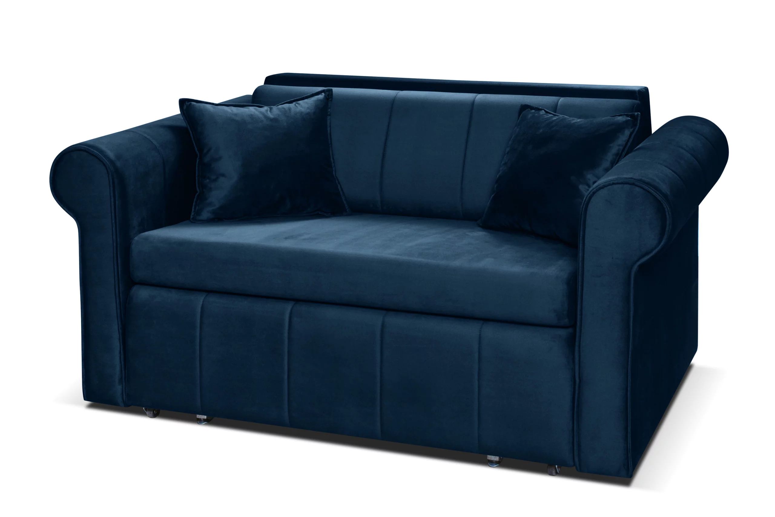 Sofa velvet glamour z dodatkowymi poduszkami granatowa LAVIO