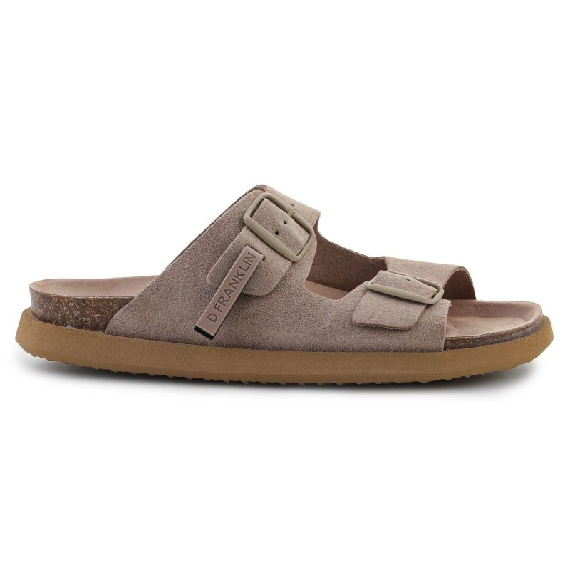 Klapki D.Franklin Vibe Sandals Buckle DFSH407001-TAUP brązowe