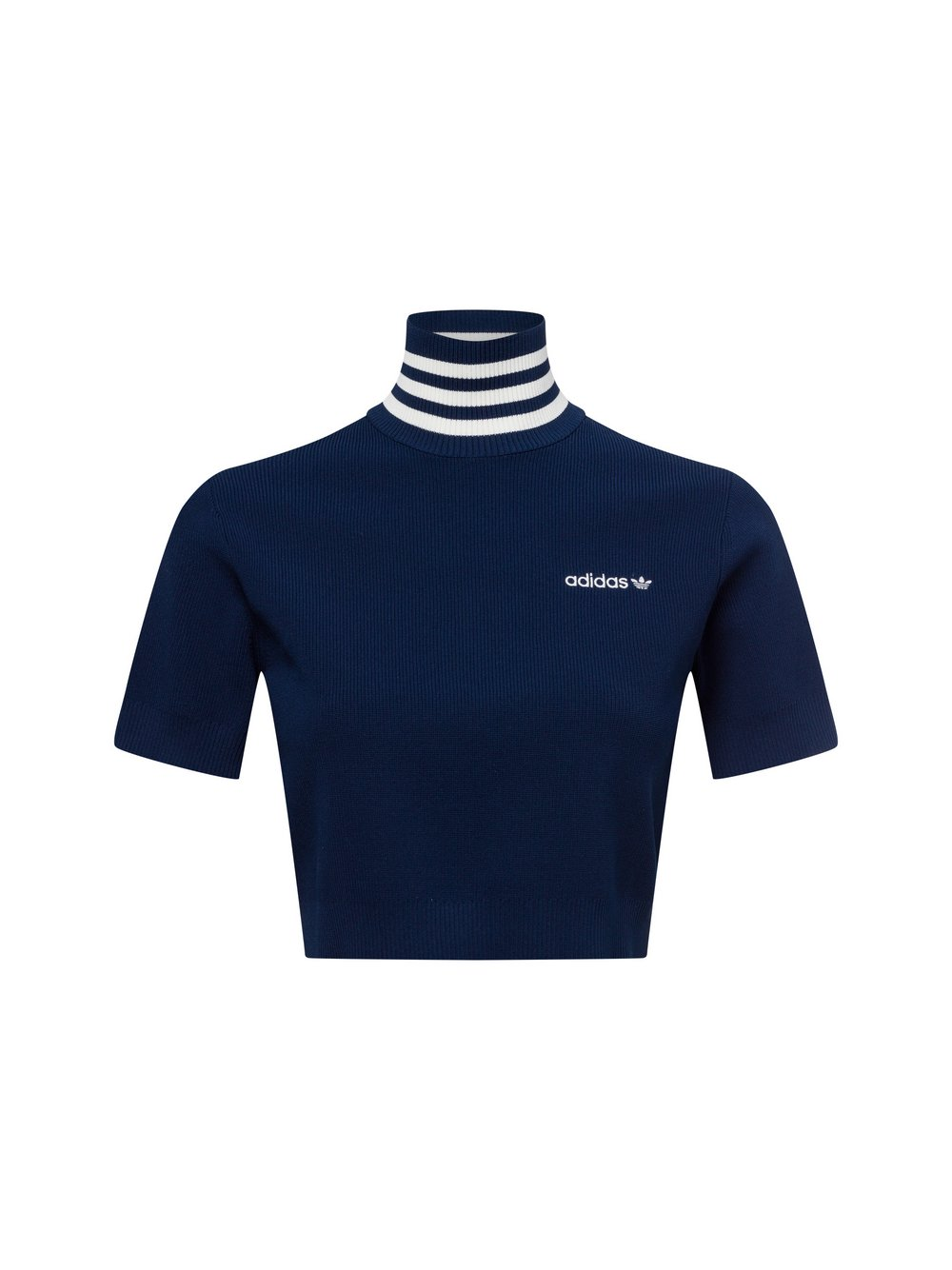 adidas Originals Damska koszulka crop Kobiety Sztuczne włókno niebieski|biały, S