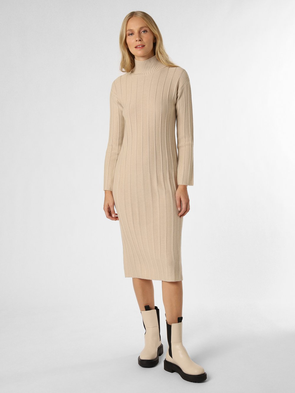 Max Mara Leisure Sukienka damska Kobiety drobna dzianina beżowy, M