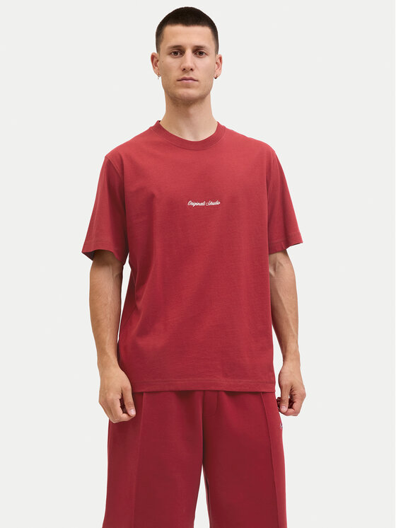 Jack & Jones T-Shirt Norrebro 12282892 Czerwony Relaxed Fit