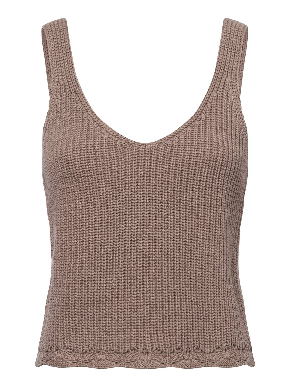 Marie Lund Damski top na szydełku Kobiety Bawełna brązowy, XL