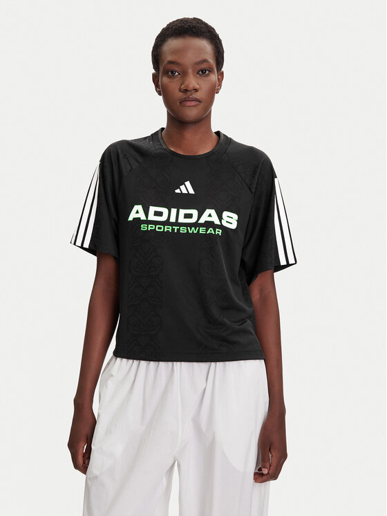 adidas T-Shirt Tiro x Common Goal Jacquard JL9212 Czarny Loose Fit
