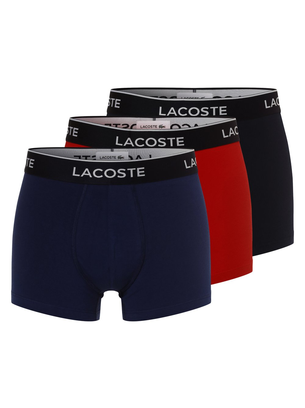 Lacoste Obcisłe bokserki pakowane po 3 szt. Mężczyźni Bawełna czarny|niebieski|czerwony, XXL