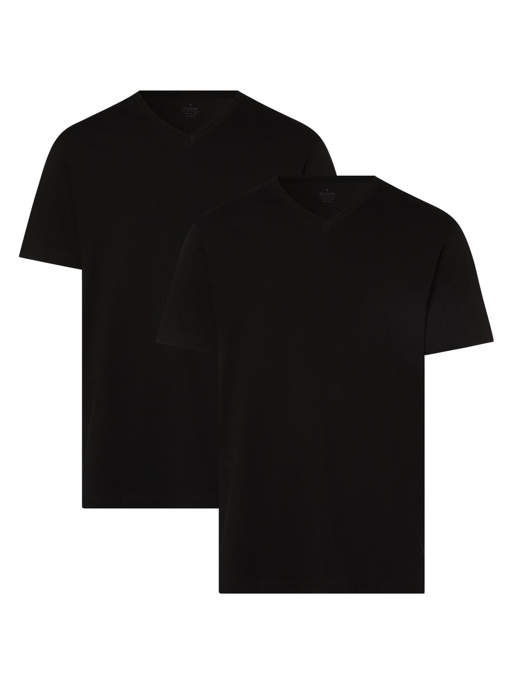 Ragman T-shirty pakowane po 2 szt. Mężczyźni Bawełna czarny, S