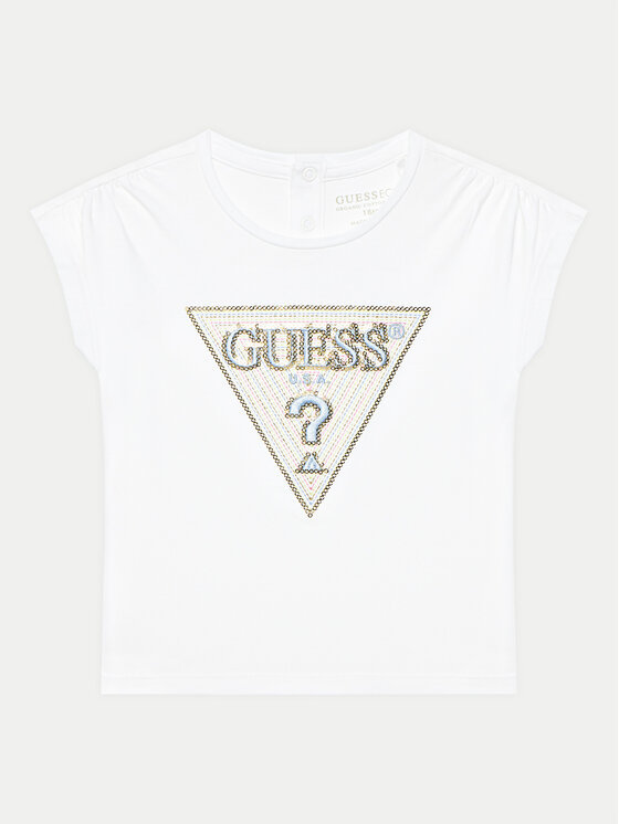 Guess T-Shirt K5GI12 K6YW4 Biały Boxy Fit