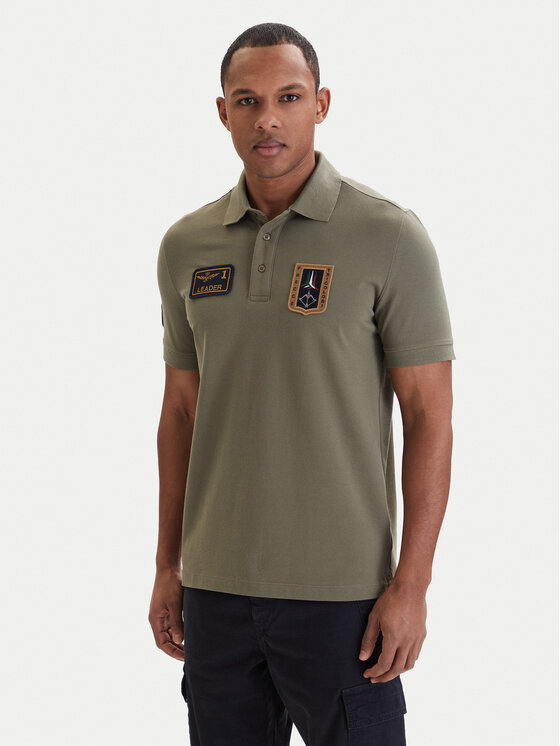 Aeronautica Militare Polo 261PO1927UP00191 Zielony Regular Fit