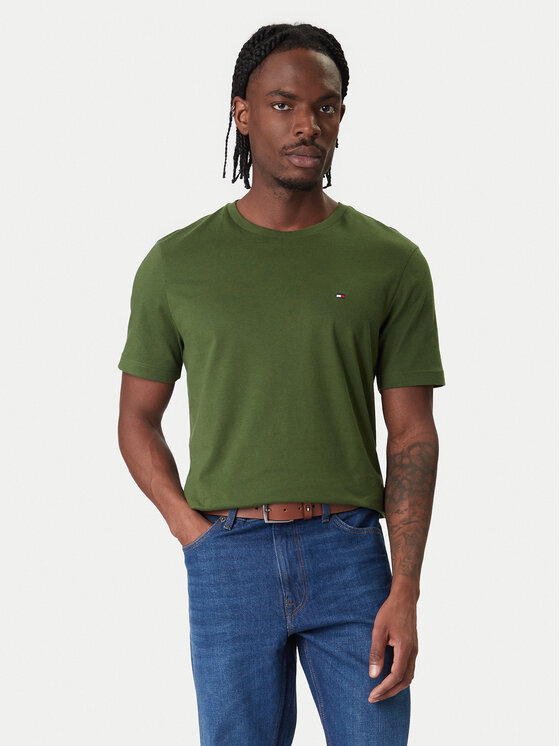 Tommy Hilfiger T-Shirt Ess Seasonal MW0MW39995 Zielony Regular Fit
