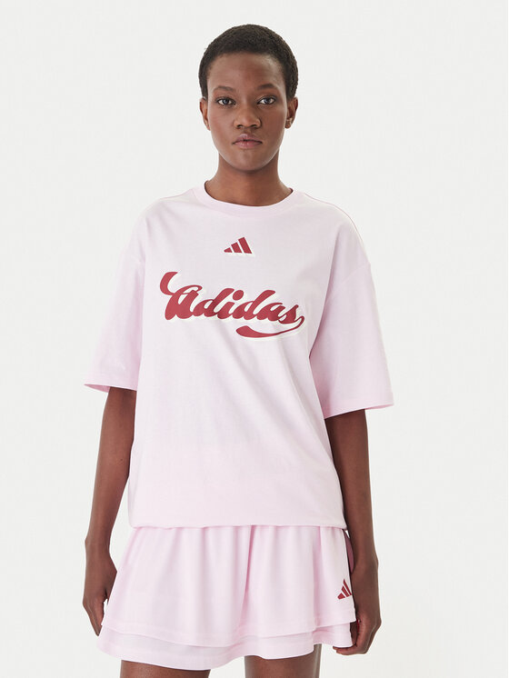 adidas T-Shirt House Of Tiro Graphic KB7169 Różowy Oversize