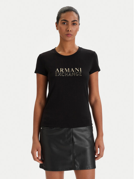 Armani Exchange T-Shirt XW001837 AF16294 UC001 Czarny Slim Fit