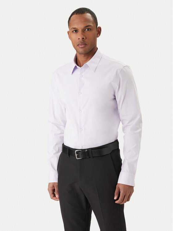 Calvin Klein Koszula LV04LB145G Różowy Slim Fit