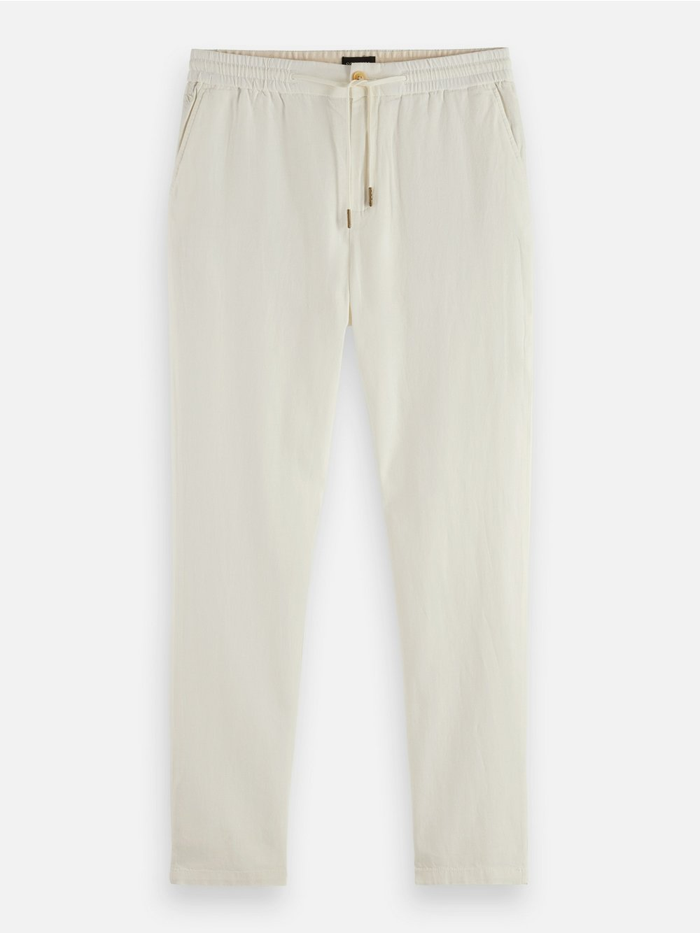 Scotch & Soda Męskie spodnie materiałowe z zawartością lnu Mężczyźni Bawełna biały, 33-30