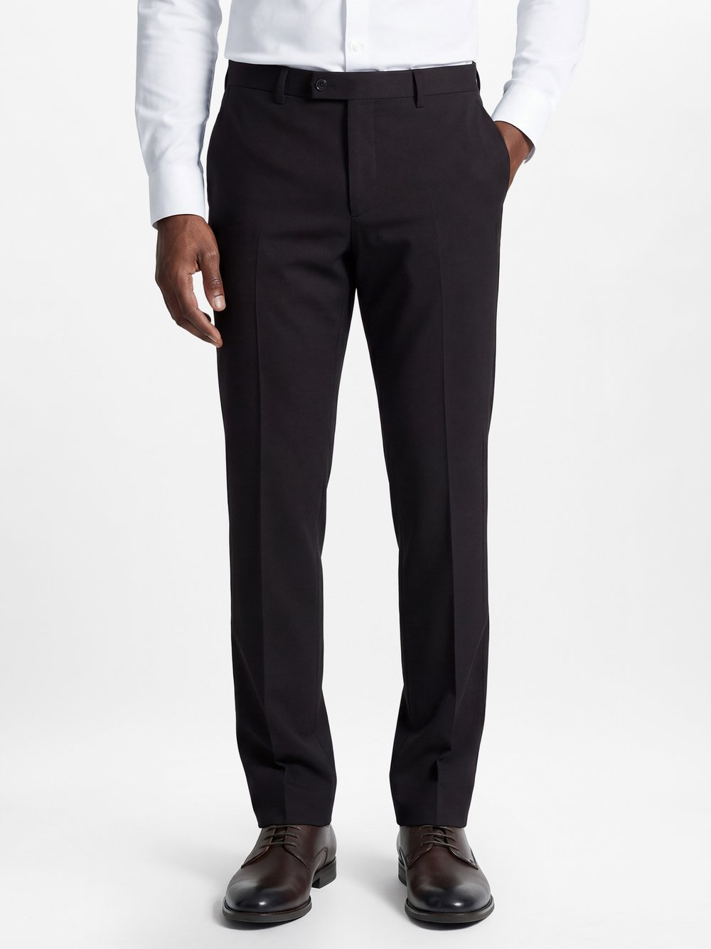 Finshley & Harding Męskie spodnie garniturowe Mężczyźni Modern Fit czarny, 28