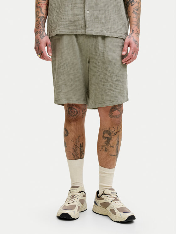 Jack & Jones Szorty materiałowe Jaiden 12274758 Khaki Relaxed Fit