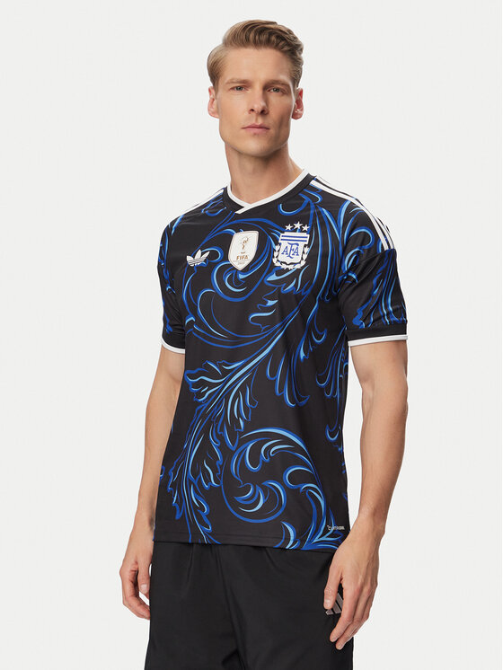 adidas Koszulka techniczna Argentina 26 Away Replica JM8395 Czarny Slim Fit