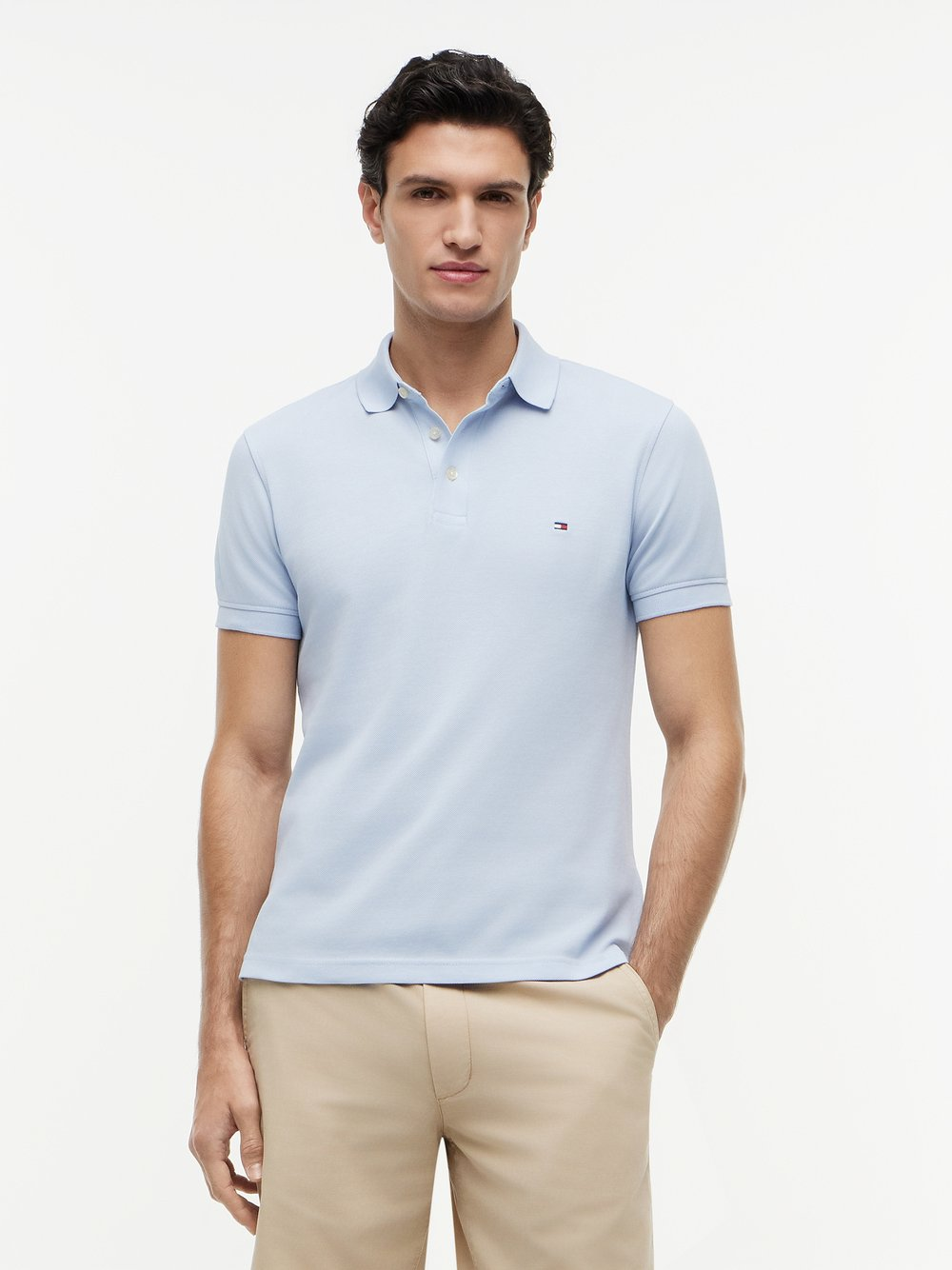 Tommy Hilfiger Męska koszulka polo Mężczyźni Bawełna niebieski, M