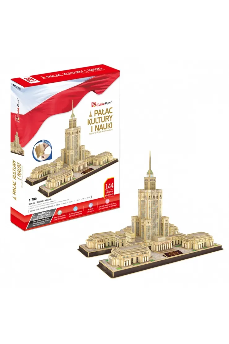 Puzzle 3D 144 el. Pałac Kultury i Nauki. Zestaw XL