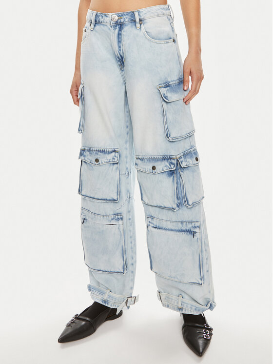 One Teaspoon Jeansy Epic 26245 Niebieski Cargo Fit