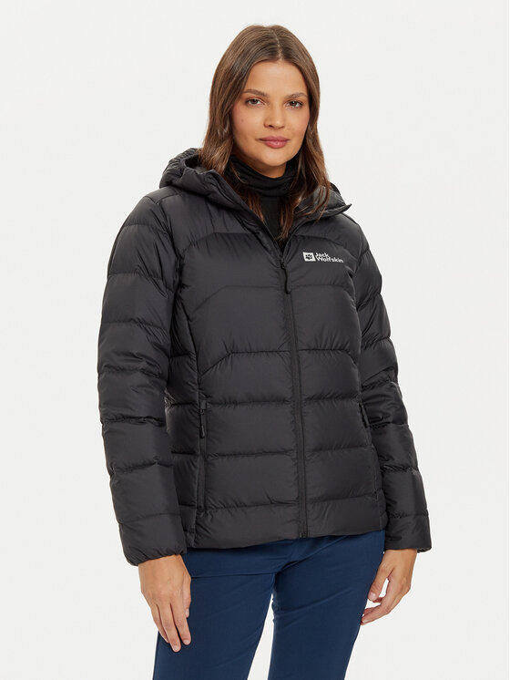 Jack Wolfskin Kurtka puchowa Ather Down A60330 Czarny Regular Fit