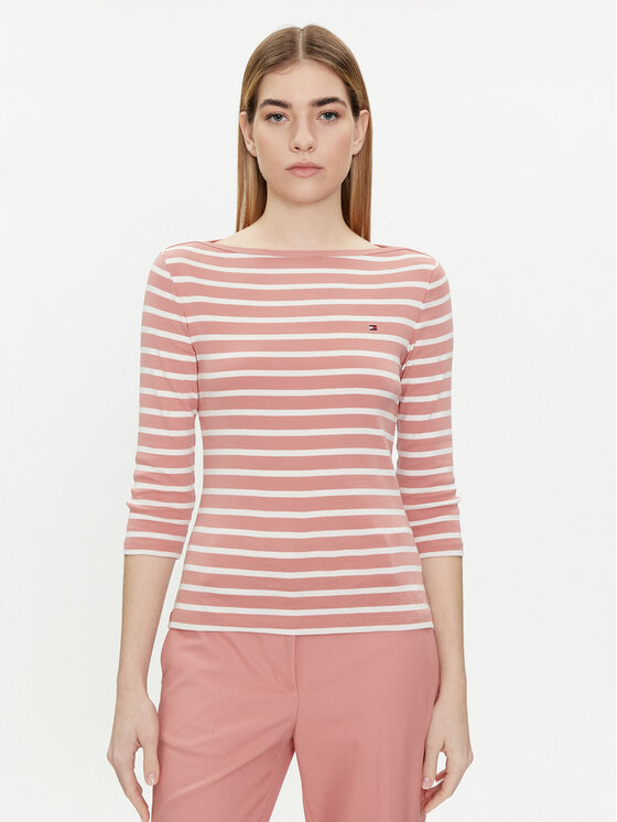 Tommy Hilfiger Bluzka New Cody WW0WW40589 Różowy Slim Fit