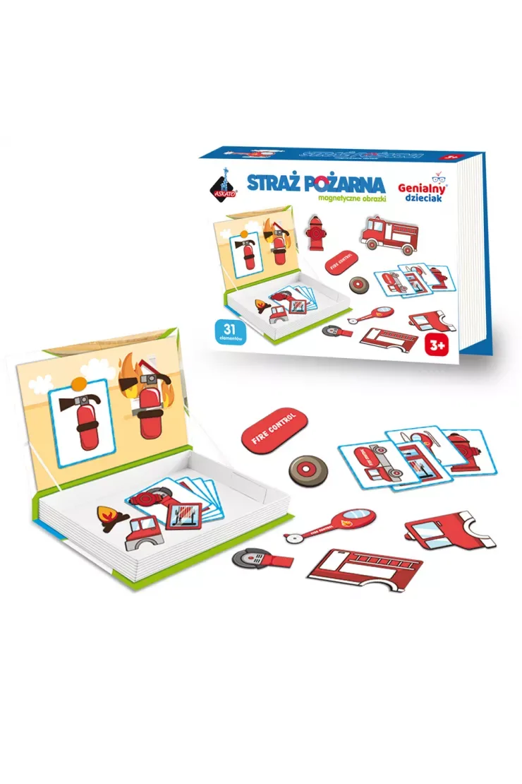 Puzzle magnetyczne obrazki 31 el. Straż pożarna