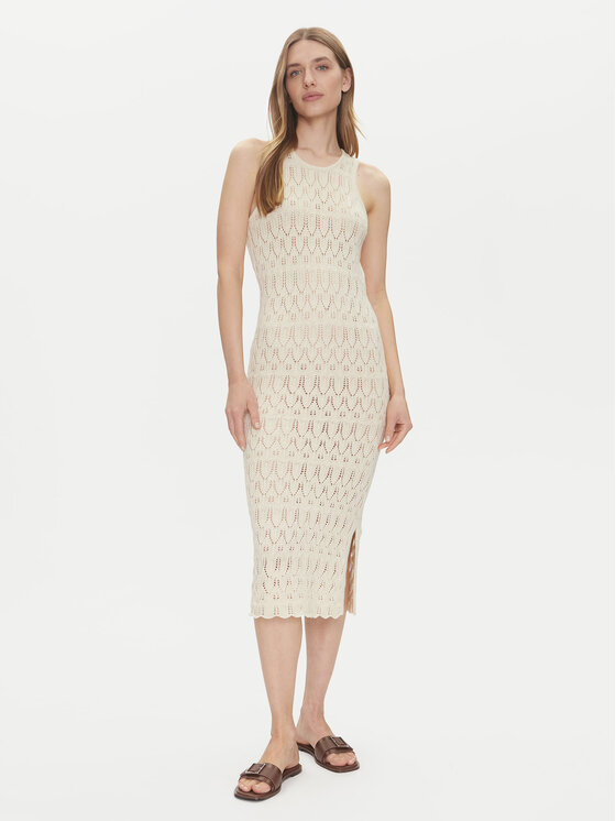 Vero Moda Sukienka letnia Fabienne 10317250 Beżowy Slim Fit