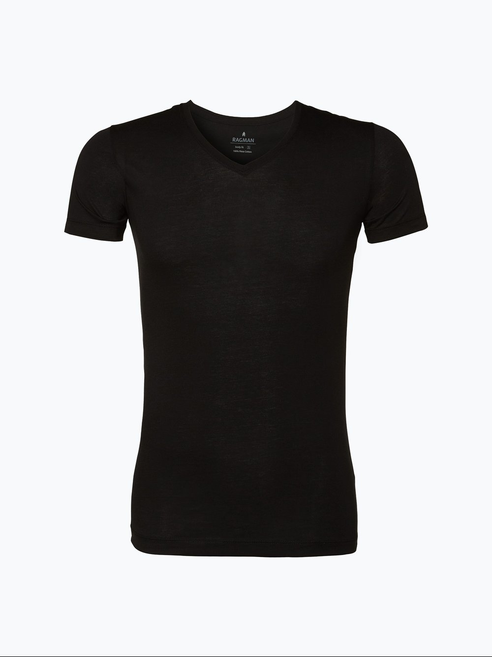 Ragman T-shirty pakowane po 2 sztuki Mężczyźni Bawełna czarny, L