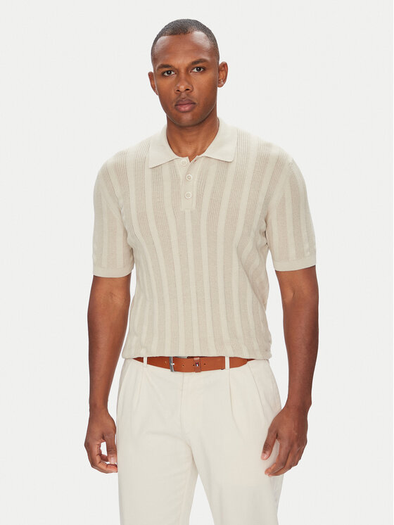 Baldessarini Polo B4 50024.5232 Beżowy Slim Fit